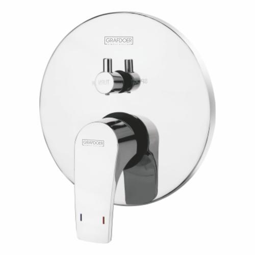 Single Lever Concealed Mixer & Diverter Three Inlet exposed parts kit consisting of operating lever & wall flange  Chrome